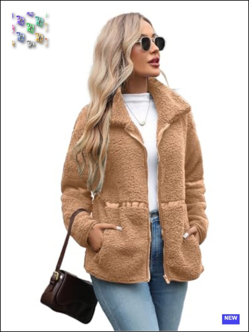 Fleece Full Zip Sherpa Jacket S-5XL Cozy Warm for Fall Winter